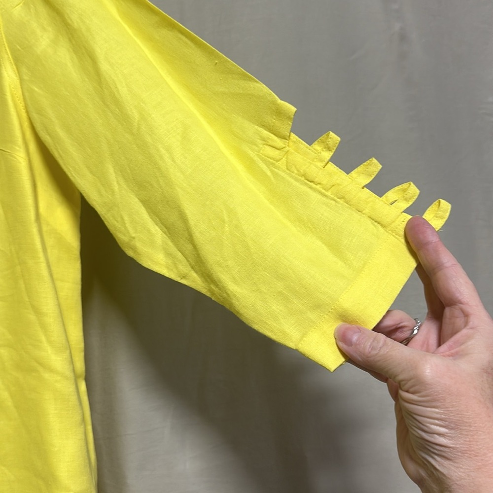 Ali Miles‎ linen yellow tunic top / Size L / Box 5-35 - Picture 2 of 8